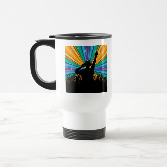 DJ-benutzerdefinierte Monogramm-Tasse Reisebecher (Links)