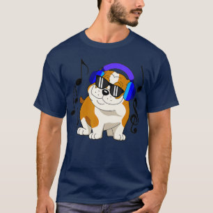 DJ Bulldog Dog Music Lover mit Headphone Gift T-Shirt