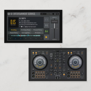 DJ Business Card, DJ Event Service, Entertainment Visitenkarte