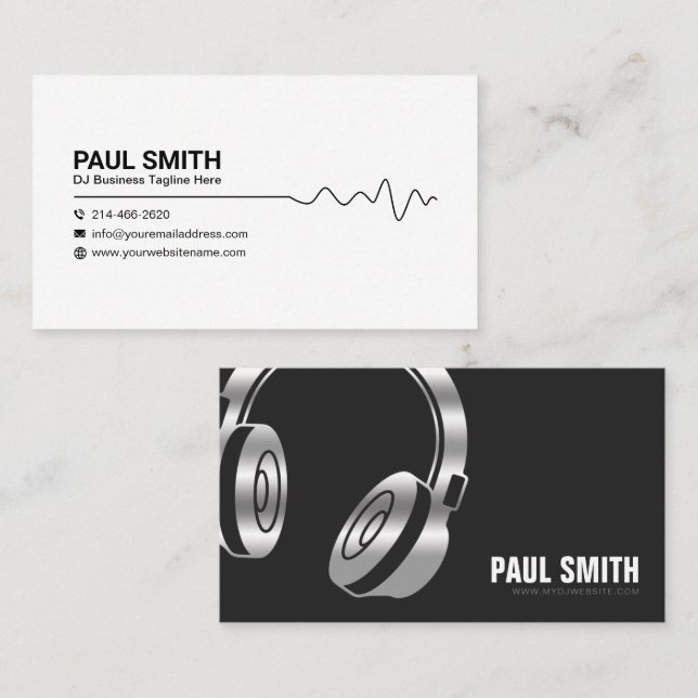DJ Business Card, DJ Event Service, Entertainment Visitenkarte (Vorne/Hinten)