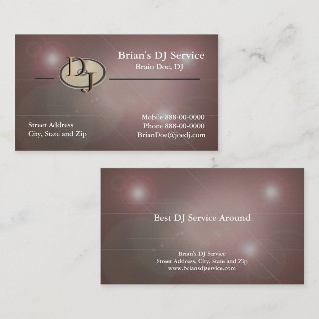 DJ Business Card Visitenkarte (Vorne/Hinten)