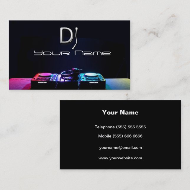 DJ Business Card Visitenkarte (Vorne/Hinten)