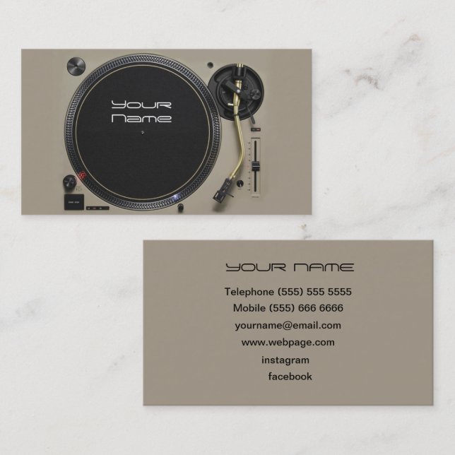 DJ  Business Card Visitenkarte (Vorne/Hinten)