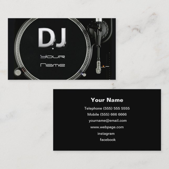 DJ Business Card Visitenkarte (Vorne/Hinten)