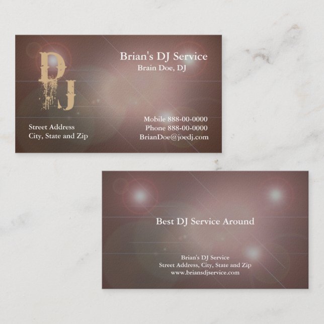 DJ Business Card Visitenkarte (Vorne/Hinten)