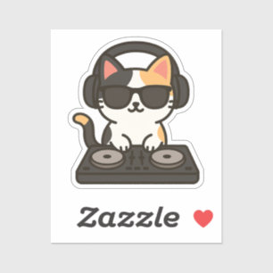 DJ Calico Cat mischt Tracks Aufkleber