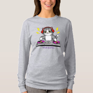 DJ Cat Cartoon – Coole Musikliebhaber-Illustration T-Shirt