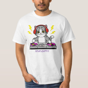 DJ Cat Cartoon – Coole Musikliebhaber-Illustration T-Shirt