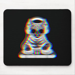 Dj Cat Edm Music Funny Gips für Katze Lover Men Wo Mousepad