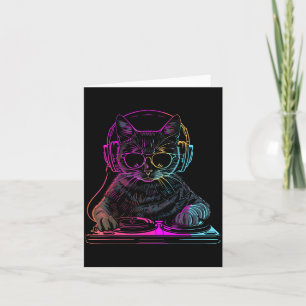 Dj Cat Edm Techno House Musik Lustiger Katzenliebh Karte