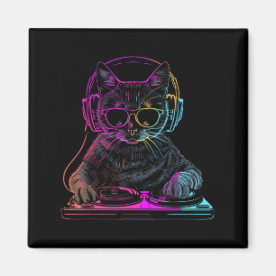 Dj Cat Edm Techno House Musik Lustiger Katzenliebh Magnet