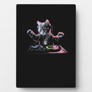 DJ Cat Funny DJ Equipment Draw Niedlich Cat Women Fotoplatte