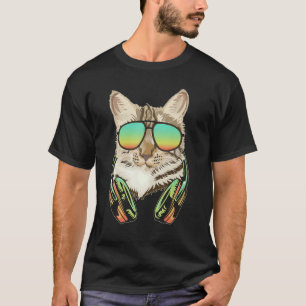 Dj Cat Kopfhörer Kitten Music Producer T-Shirt