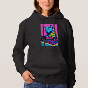 DJ Cat Kopfhörer Plattenspieler DJ Mixer Dreamwave Hoodie