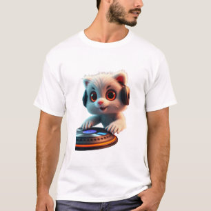 DJ Cat - Niedliches Kitten mit Kopfhörer Spinning  T-Shirt