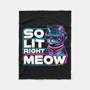 Dj Cat so weit rechts Meow Edm Techno Rave Party F Fleecedecke