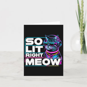 Dj Cat so weit rechts Meow Edm Techno Rave Party F Karte