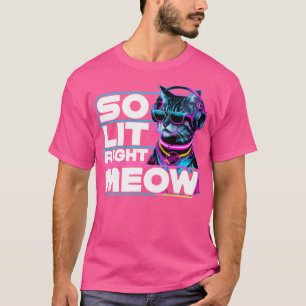Dj Cat so weit rechts Meow Edm Techno Rave Party F T-Shirt