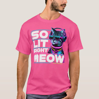Dj Cat so weit rechts Meow Edm Techno Rave Party F T-Shirt