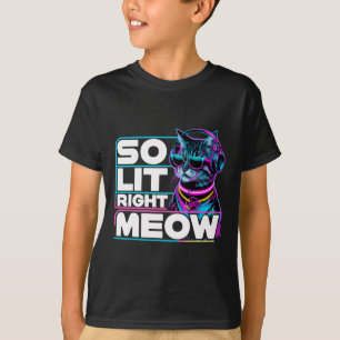 Dj Cat so weit rechts Meow Edm Techno Rave Party F T-Shirt