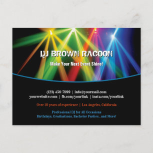DJ Club Music Uplighting Postcard Postkarte