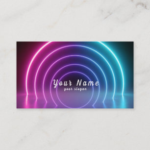 DJ Colorful Neon Lights Lebend - Ausstechen Visitenkarte