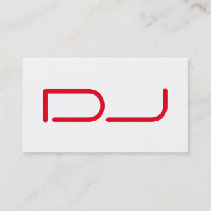 DJ Contemporary Stylish White Red Visitenkarte