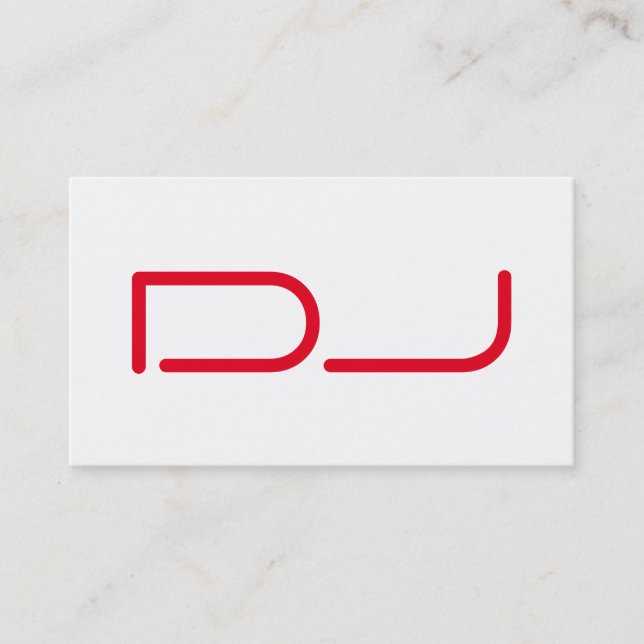DJ Contemporary Stylish White Red Visitenkarte (Vorderseite)