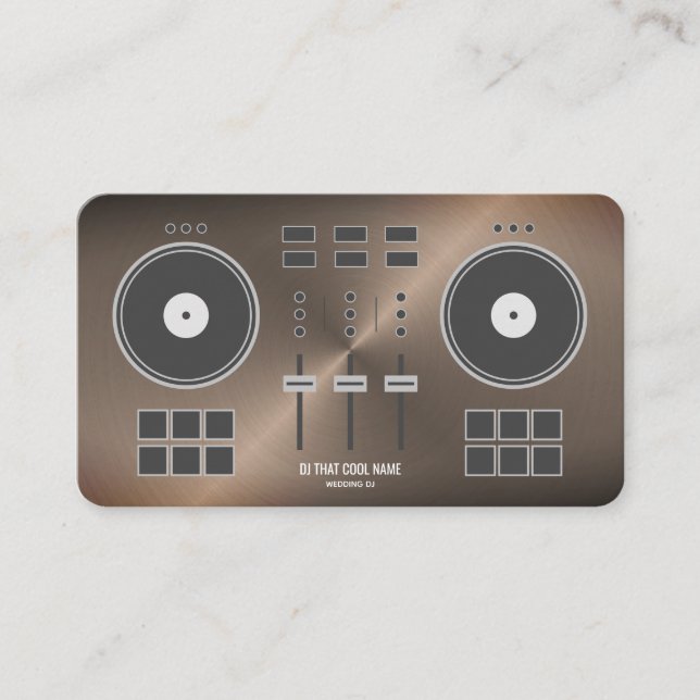 DJ-Controller 2020 - Bronze-Metal-Imitate Visitenkarte (Vorderseite)