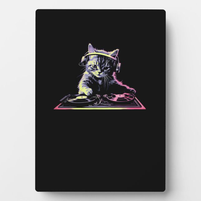 DJ Controller Cat - Funny DJ Cat Fotoplatte (Vorderseite)
