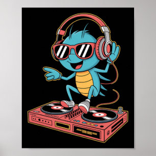 Dj Cricket bringt die Musik-Party-Vibes zum Drehen Poster