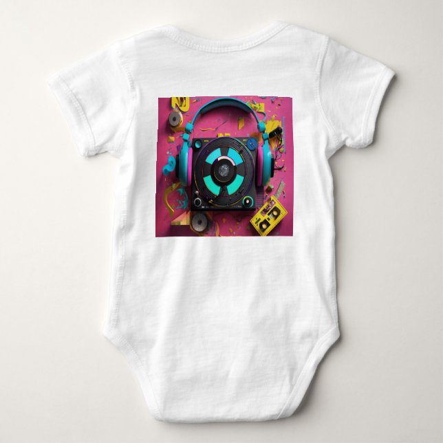 DJ Culture Music Symbols for Kids Wear Baby Strampler (Rückseite)