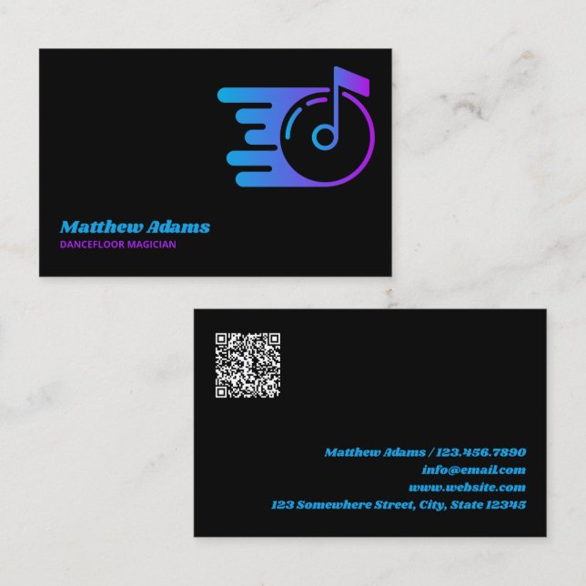 DJ Custom QR Code Visitenkarte (Vorne/Hinten)