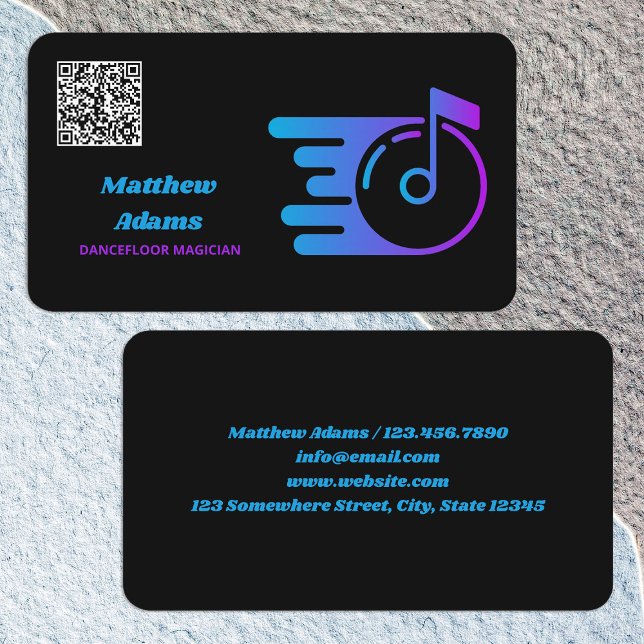 DJ Custom QR Code Visitenkarte (DJ Custom QR Code Business Cards)