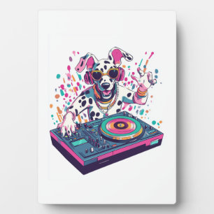 DJ Dalmatian – EDM Rave-Party-Hund Fotoplatte