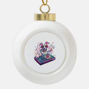 DJ Dalmatian � EDM Rave Party Hund Keramik Kugel-Ornament
