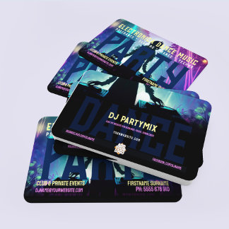 DJ Dance Party Forest Rave Twin Decks Visitenkarte