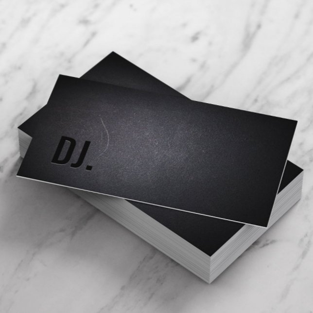 DJ Deejay Beruflich Black Bold Text Elegant Visitenkarte (Von Creator hochgeladen)