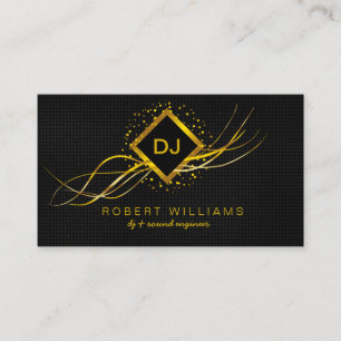 DJ Deejay Professioneller Goldener Falscher Musikl Visitenkarte