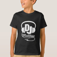 DJ deinen Namen white auf black kids T - Shirt