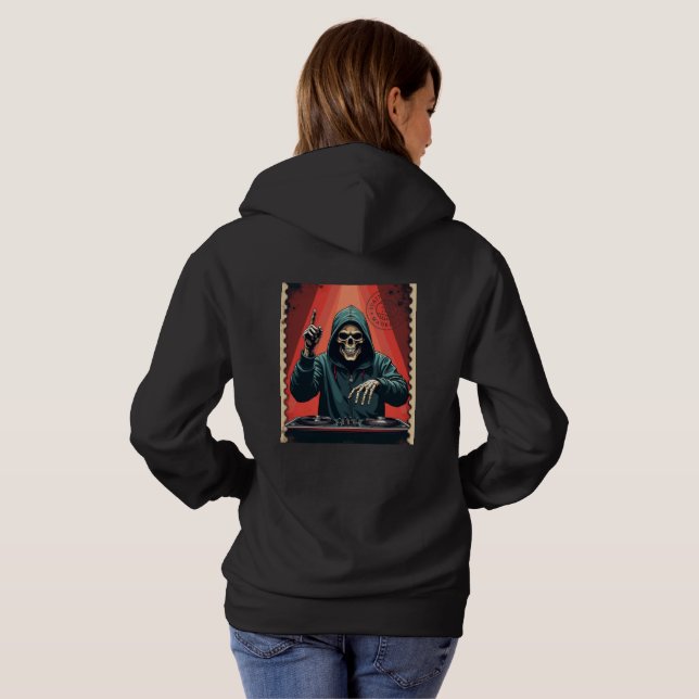 DJ der nächtlichen Briefmarke Hoodie (Schwarz voll)