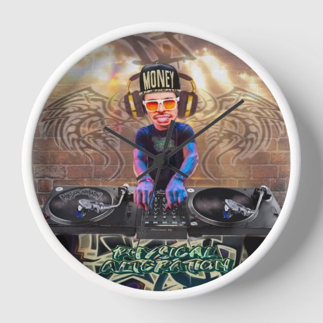 DJ-Design der Wall-Uhr Uhr (Vorderseite)