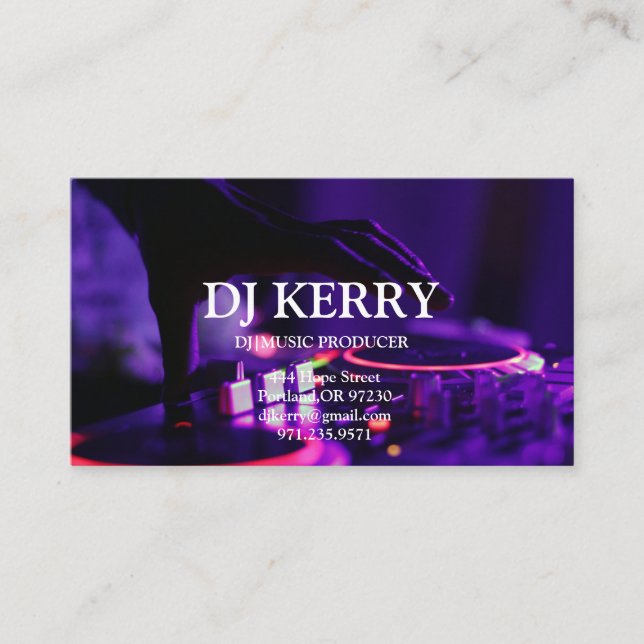 DJ Disk Jockey Electronic Business Card Visitenkarte (Vorderseite)