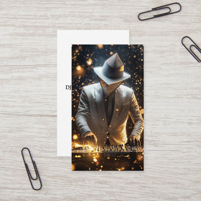 DJ Disk Jockey Electronic Business Card Visitenkarte (Vorderseite/Rückseite Beispiel)