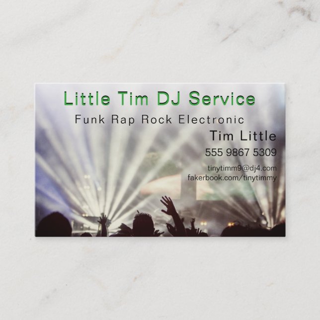 DJ Disk Jockey Electronic Wedding Foto Template Visitenkarte (Vorderseite)