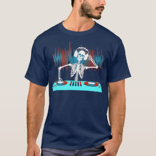 DJ Disk Jockey Skeleton Design for Turntable T-Shirt