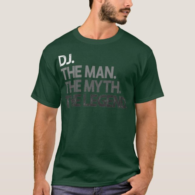 DJ Disk Jockey The Man Myth Legend - Geschenk Prem T-Shirt (Vorderseite)