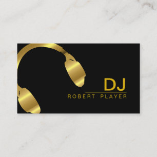 DJ-Diskjockey-berufliche Kopfhörer-Goldmusik Visitenkarte