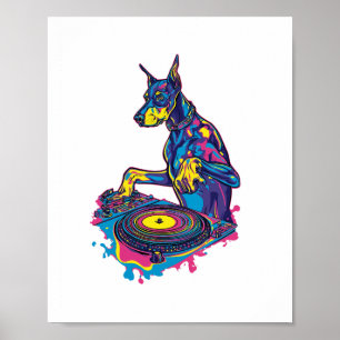 DJ Doberman – Club Vibe Party Hund Poster