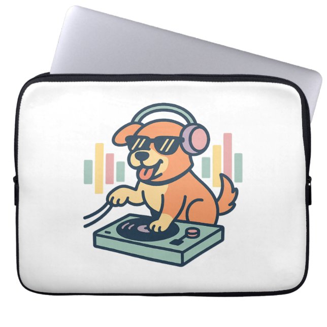 DJ Dog Laptopschutzhülle (Vorderseite)